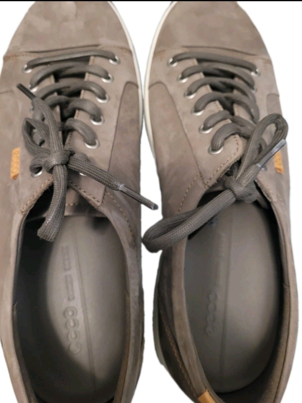 ECCO Men’s Size 14 Brown Taupe Nubuck Leather Casual Sneakers Gum Sole
